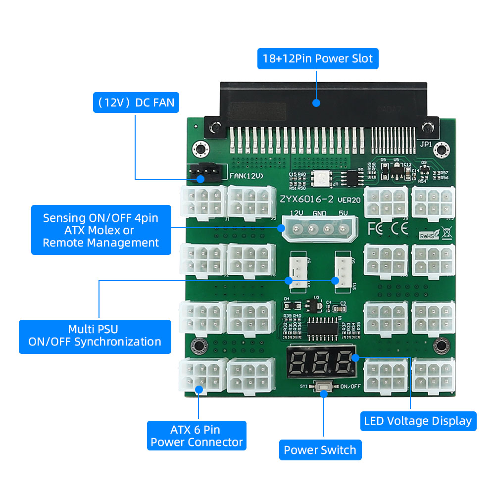 Placa de fuga dell 750w 1100w  - 2000W Atx Mining Power Supply avaliação e preço