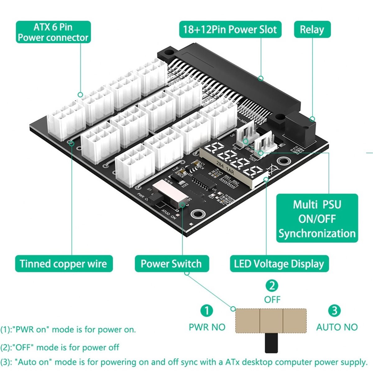 Placa de Conexão M05K com 12 P - 2400W Server Psu Breakout Board avaliação e preço